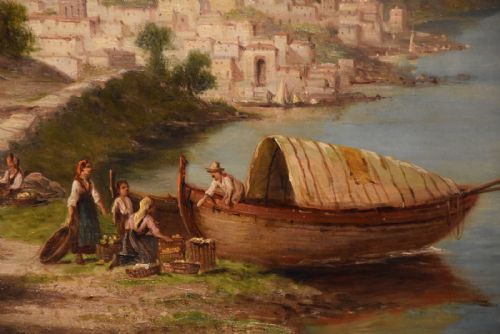 OIL PAINTING 'ON THE TIBER ITALY' BY WILLIAM RAYMOND DOMMERSEN - ADDITIONAL PHOTO 2