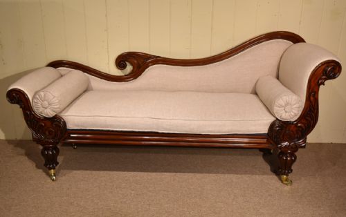 chaise longue william iv carved - CATEGORY: ANTIQUE SOFAS - DATED 19TH CENTURY
