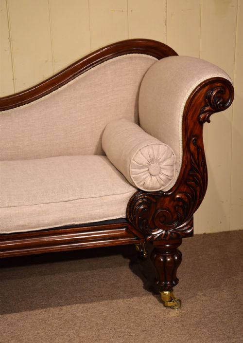 CHAISE LONGUE WILLIAM IV CARVED - ADDITIONAL PHOTO 1