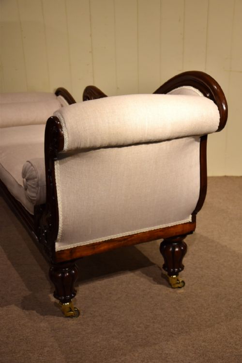 CHAISE LONGUE WILLIAM IV CARVED - ADDITIONAL PHOTO 4