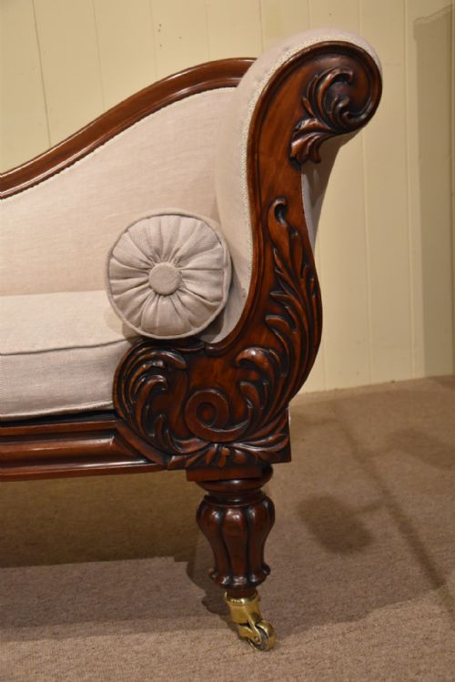 CHAISE LONGUE WILLIAM IV CARVED - ADDITIONAL PHOTO 5