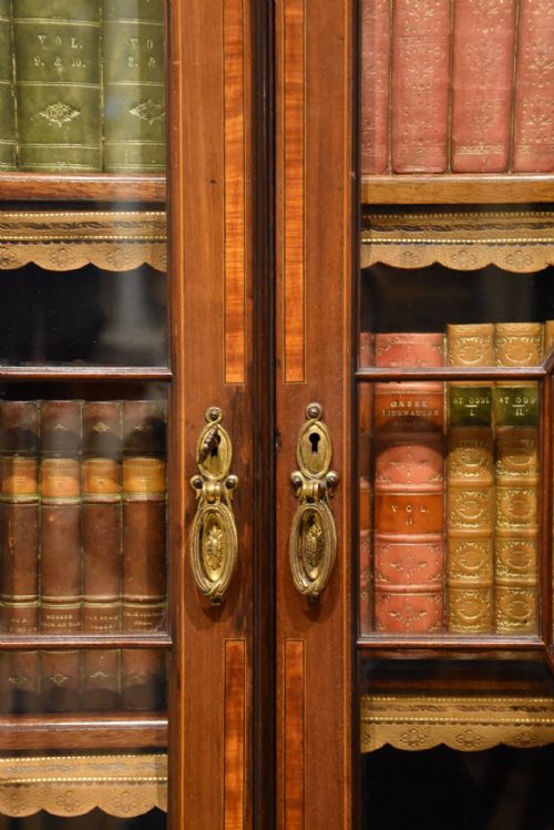 MAHOGANY BOOKCASE SHERATON REVIVAL - ADDITIONAL PHOTO 2