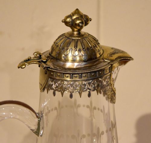 CLARET JUG SILVER GILT LONDON 1870 EDWARD H STOCKWELL - ADDITIONAL PHOTO 1