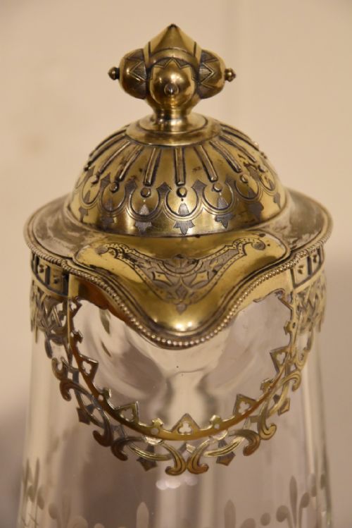 CLARET JUG SILVER GILT LONDON 1870 EDWARD H STOCKWELL - ADDITIONAL PHOTO 2