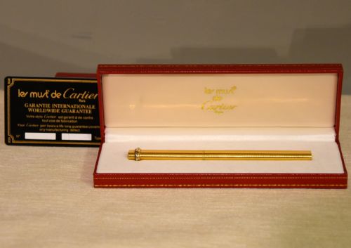ballpoint pen gold plated les must de cartier - CATEGORY: ANTIQUE MISCELLANEOUS - DATED 19TH CENTURY