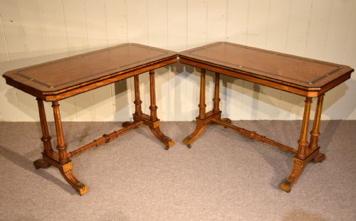 satinwood console tables side tables aesthetic movement - CATEGORY: ANTIQUE TABLES - DATED 1880