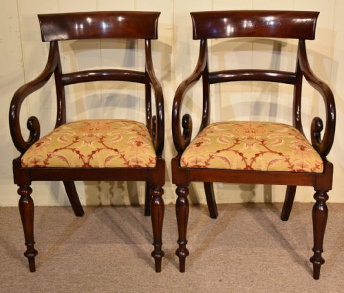 WILLIAM IV MAHOGANY PAIR ARMCHAIRS - ADDITIONAL PHOTO 1