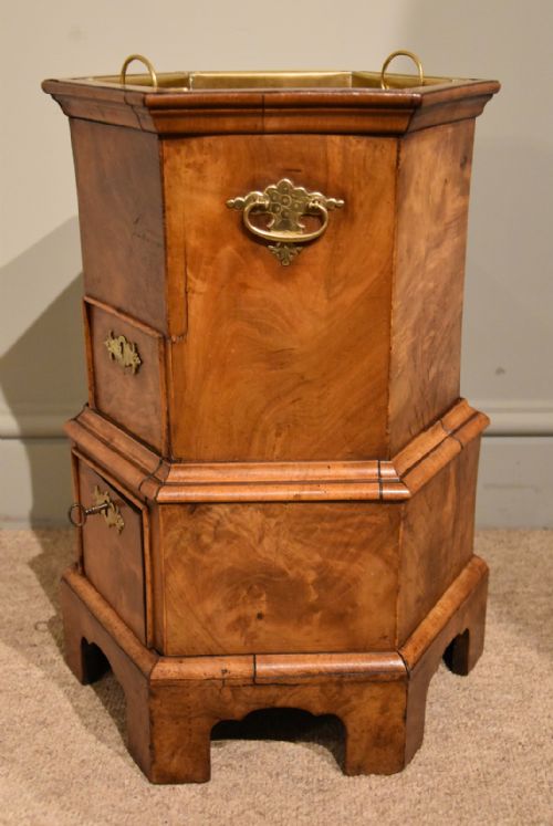 TEA STOVE PLANTER WINE COOLER DUTCH HEXAGONAL WALNUT - ADDITIONAL PHOTO 1