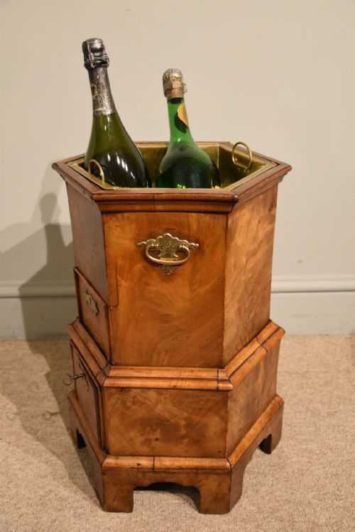 TEA STOVE PLANTER WINE COOLER DUTCH HEXAGONAL WALNUT - ADDITIONAL PHOTO 5