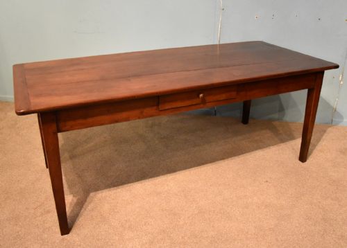 19th century french cherry wood farmhouse table - CATEGORY: ANTIQUE TABLES - DATED 19TH CENTURY