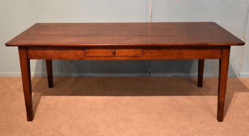 19TH CENTURY FRENCH CHERRY WOOD FARMHOUSE TABLE - ADDITIONAL PHOTO 1