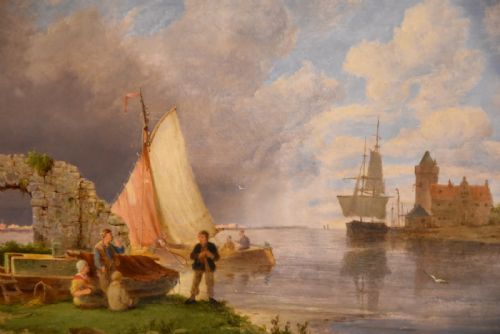 OIL PAINTING BY PIETER CORNELIS DOMMERSEN ON HET SPAARN NEAR HAARLEM HOLLAND - ADDITIONAL PHOTO 2