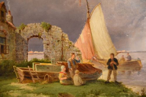 OIL PAINTING BY PIETER CORNELIS DOMMERSEN ON HET SPAARN NEAR HAARLEM HOLLAND - ADDITIONAL PHOTO 3