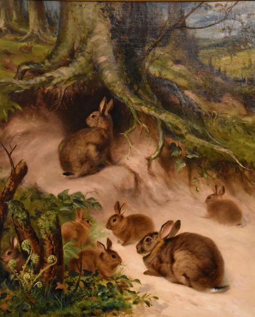 OIL PAINTING BY HENRY GRANT A WOODLAND WARREN - ADDITIONAL PHOTO 5