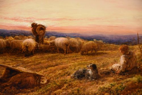 OIL PAINTING BY JOHN LINNELL ROYAL ACADEMY FEEDING SHEEP - ADDITIONAL PHOTO 4