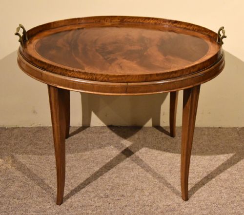 oval tray on stand table george iii - CATEGORY: ANTIQUE TABLES - DATED 1800