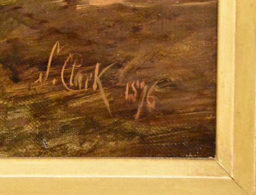 OIL PAINTING BY SAMUEL JOSEPH CLARK THE COW MAID - ADDITIONAL PHOTO 4