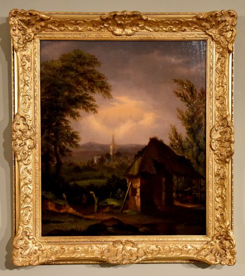 oil painting by john wallace tucker view from the margyiol head - CATEGORY: ANTIQUE ART - DATED 19TH CENTURY