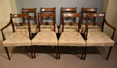 eight regency magogany dining chairs - CATEGORY: ANTIQUE CHAIRS - DATED 19TH CENTURY