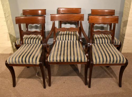 set of six regency dining chairs - CATEGORY: ANTIQUE CHAIRS - DATED 19TH CENTURY