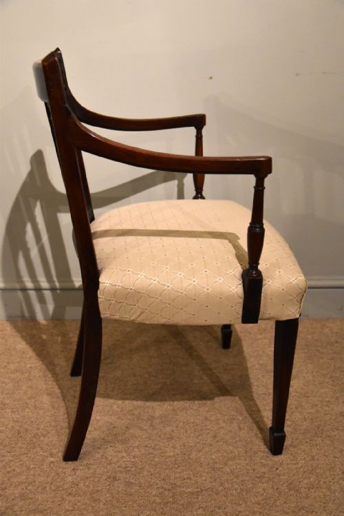 PAIR ARMCHAIRS GEORGE III MAHOGANY SHERATON PERIOD - ADDITIONAL PHOTO 2