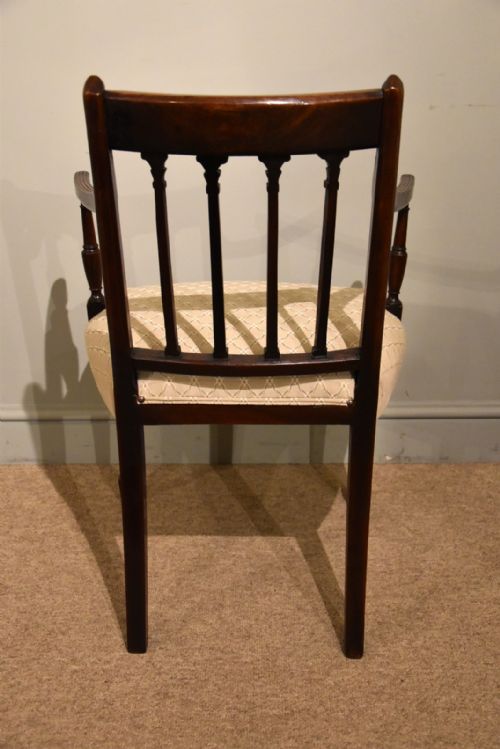 PAIR ARMCHAIRS GEORGE III MAHOGANY SHERATON PERIOD - ADDITIONAL PHOTO 3