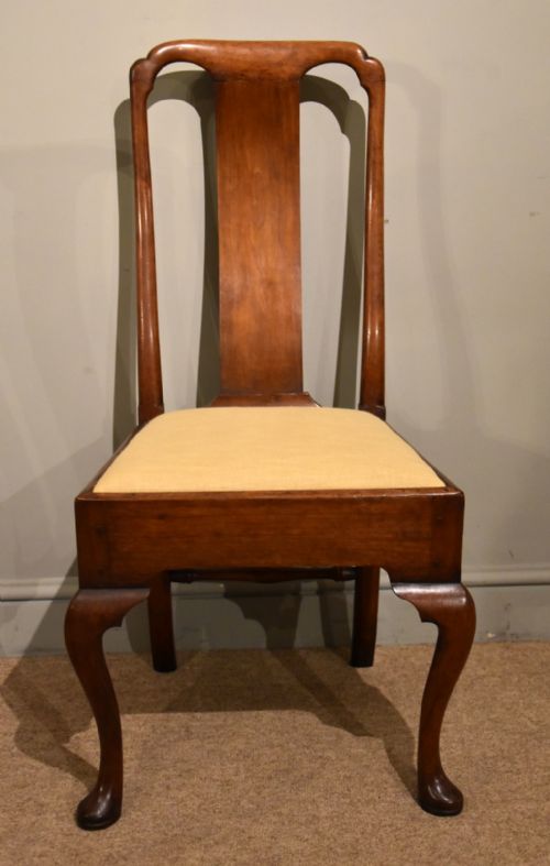 PAIR SIDE CHAIRS 18TH CENTURY WALNUT SPOON BACK - ADDITIONAL PHOTO 2