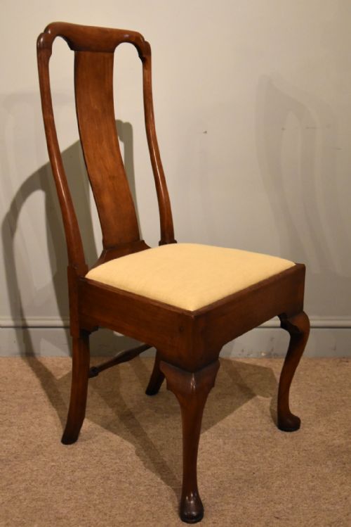 PAIR SIDE CHAIRS 18TH CENTURY WALNUT SPOON BACK - ADDITIONAL PHOTO 5