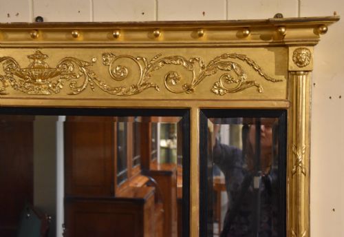 A GILDED OVERMANTLE MIRROR MID 19TH CENTURY - ADDITIONAL PHOTO 2