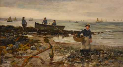 OIL PAINTING BY ARTHUR WELLESLEY COTTRELL LOW TIDE MUMBLES SOUTH WALES - ADDITIONAL PHOTO 1