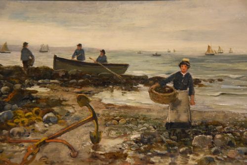 OIL PAINTING BY ARTHUR WELLESLEY COTTRELL LOW TIDE MUMBLES SOUTH WALES - ADDITIONAL PHOTO 2