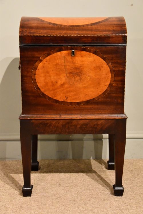 george iii sheraton dome top wine cellaret - CATEGORY: ANTIQUE MISCELLANEOUS - DATED 18TH CENTURY