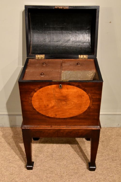 GEORGE III SHERATON DOME TOP WINE CELLARET - ADDITIONAL PHOTO 4
