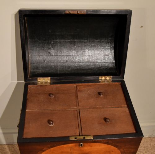 GEORGE III SHERATON DOME TOP WINE CELLARET - ADDITIONAL PHOTO 7