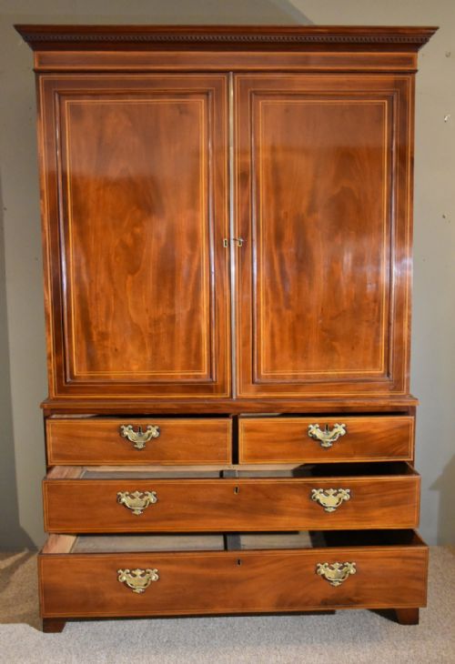 19TH CENTURY INLAID LINEN PRESS - ADDITIONAL PHOTO 2