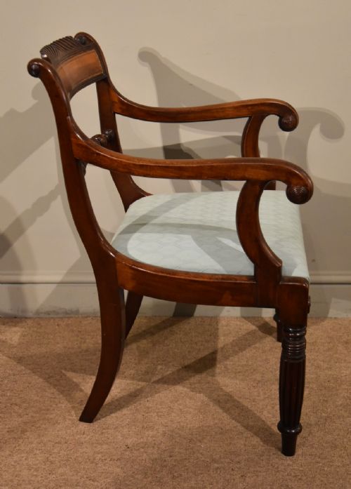 REGENCY ARMCHAIR ROPE BACK WITH SATINWOOD INLAY - ADDITIONAL PHOTO 2