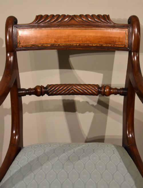REGENCY ARMCHAIR ROPE BACK WITH SATINWOOD INLAY - ADDITIONAL PHOTO 3