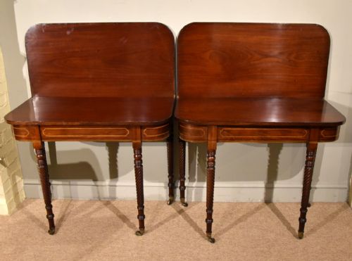 PAIR REGENCY TEA TABLES INLAID BOX AND EBONY - ADDITIONAL PHOTO 2