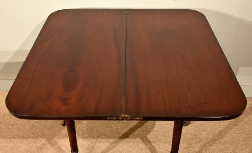 PAIR REGENCY TEA TABLES INLAID BOX AND EBONY - ADDITIONAL PHOTO 4