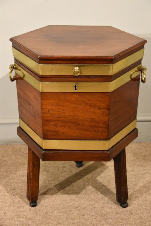 george iii octagonal wine cooler on stand - CATEGORY: ANTIQUE MISCELLANEOUS - DATED GEORGIAN