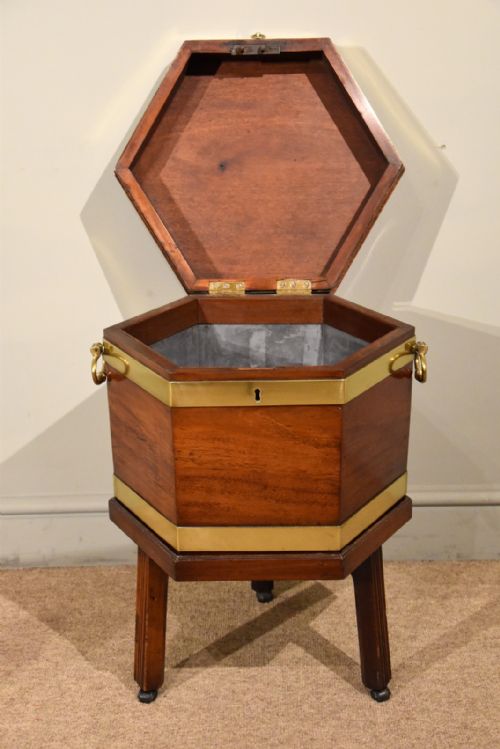 GEORGE III OCTAGONAL WINE COOLER ON STAND - ADDITIONAL PHOTO 1