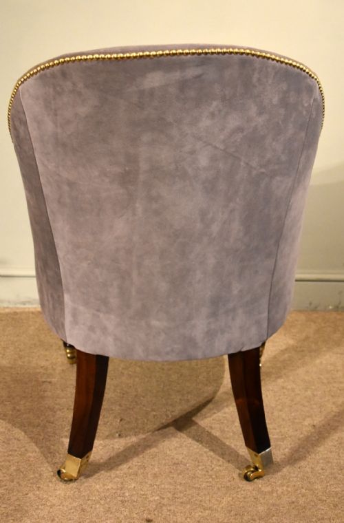 REGENCY ROSEWOOD TUB ARMCHAIR REUPHOLSTERED - ADDITIONAL PHOTO 1