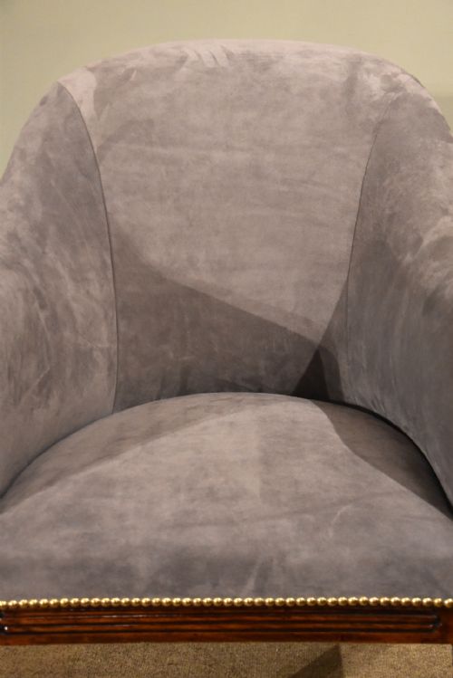 REGENCY ROSEWOOD TUB ARMCHAIR REUPHOLSTERED - ADDITIONAL PHOTO 4
