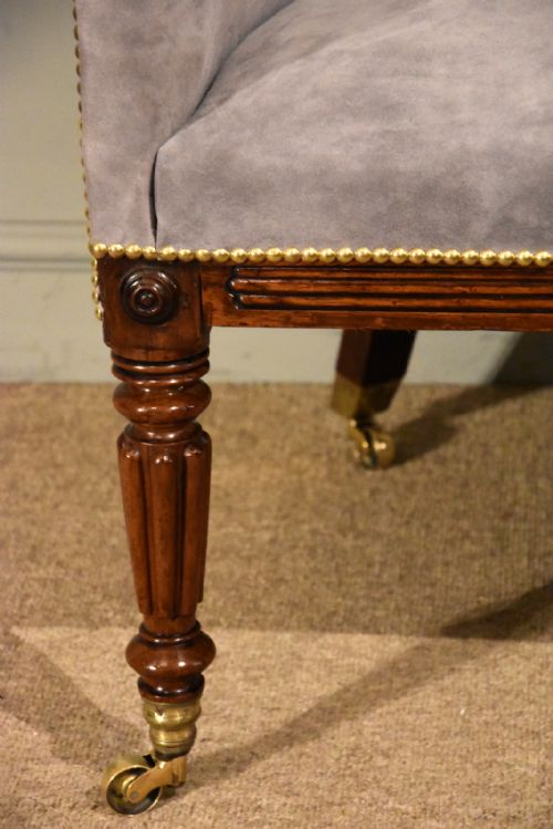 REGENCY ROSEWOOD TUB ARMCHAIR REUPHOLSTERED - ADDITIONAL PHOTO 6