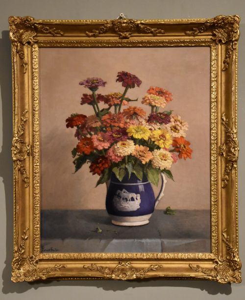 oil painting by john ernest foster summer blooms - CATEGORY: ANTIQUE ART - DATED 1920