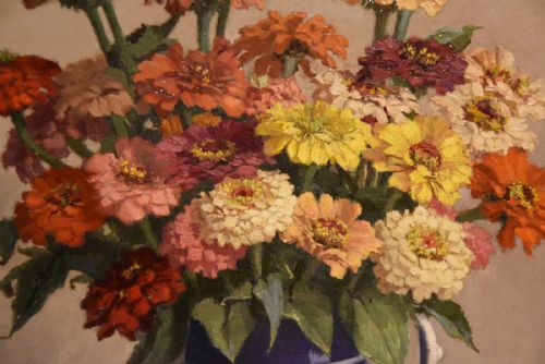 OIL PAINTING BY JOHN ERNEST FOSTER SUMMER BLOOMS - ADDITIONAL PHOTO 1