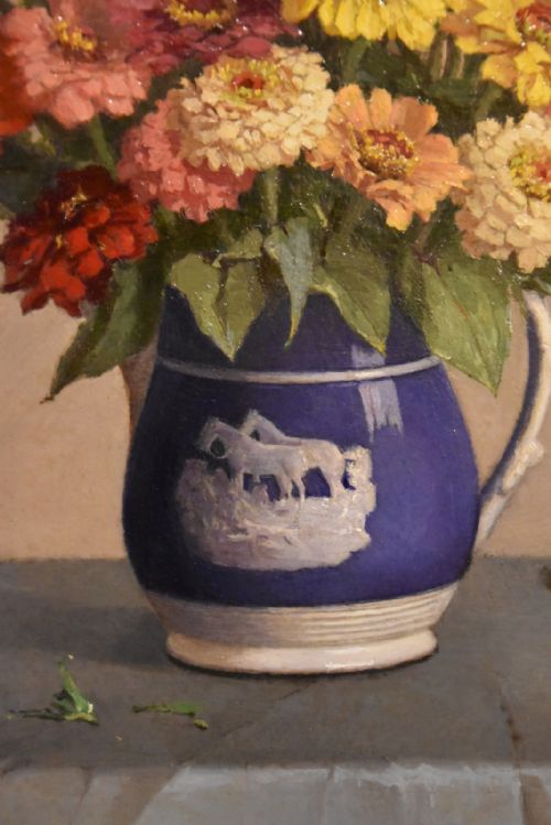 OIL PAINTING BY JOHN ERNEST FOSTER SUMMER BLOOMS - ADDITIONAL PHOTO 4
