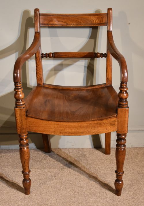 PAIR CARVERS ARMCHAIRS BOW SEATED ELM - ADDITIONAL PHOTO 1
