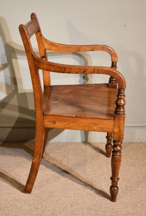 PAIR CARVERS ARMCHAIRS BOW SEATED ELM - ADDITIONAL PHOTO 3