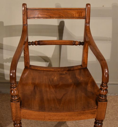 PAIR CARVERS ARMCHAIRS BOW SEATED ELM - ADDITIONAL PHOTO 5